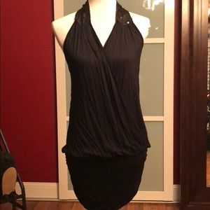 Sexy little black dress with simple sequin accents